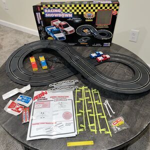 Artin Racing Showdown Slot Car Set Chevy S-10 Trucks Complete Vintage Headlights